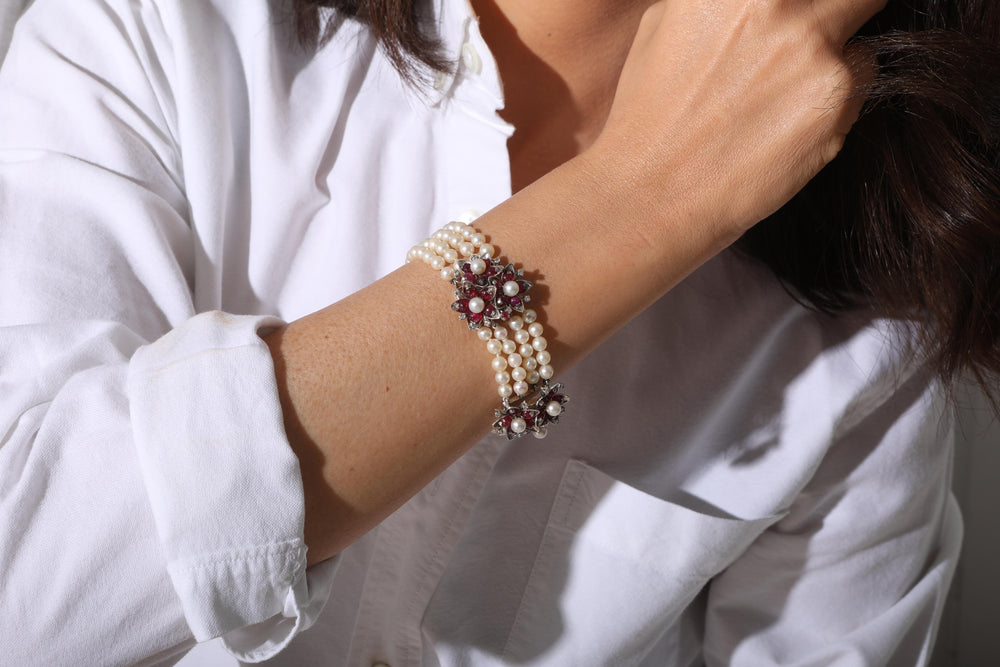 Bracelet vintage perles de culture "Pamoison"