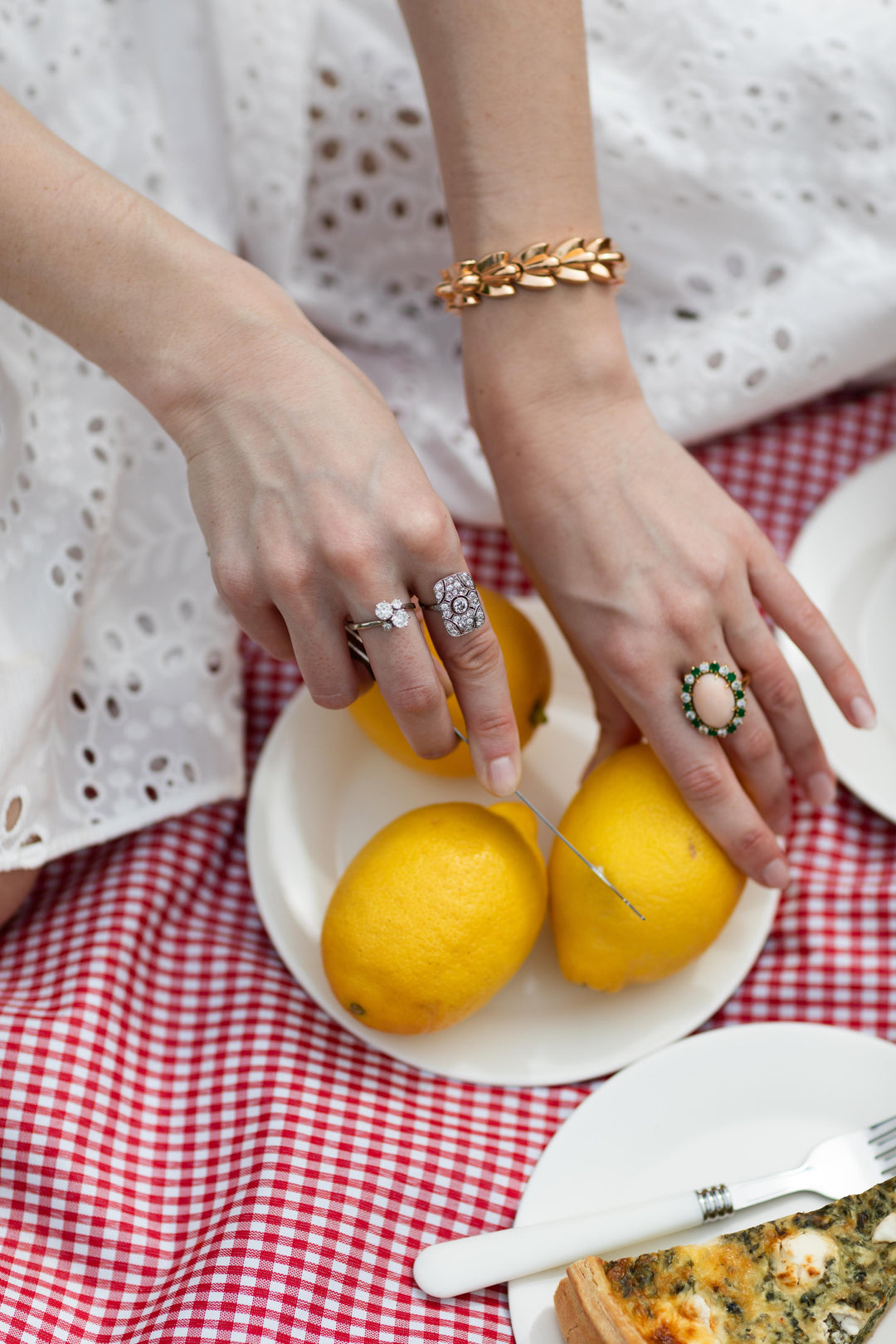 Bague vintage or jaune et diamants Savaje Paris