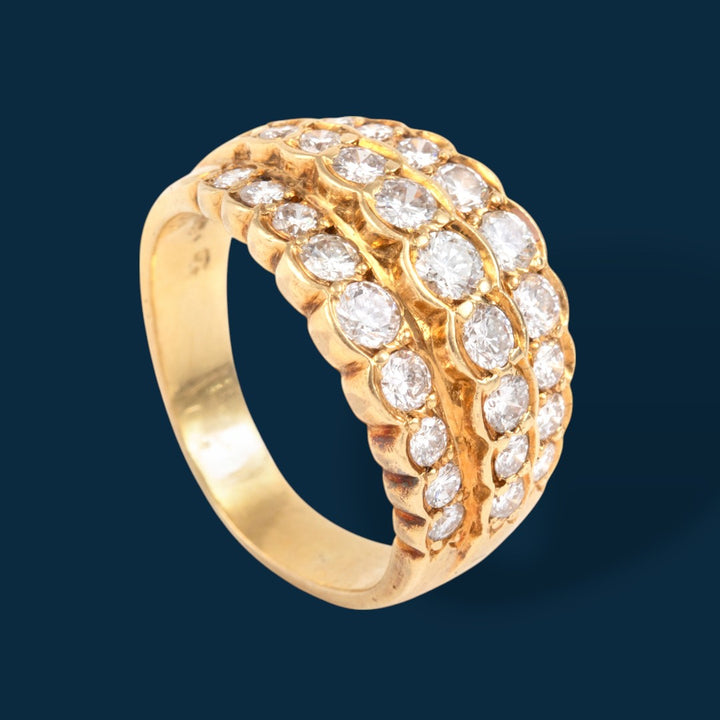 Bague Bandeau ancoienne luxe or jaune et diamants Crystal Viper Savaje Paris