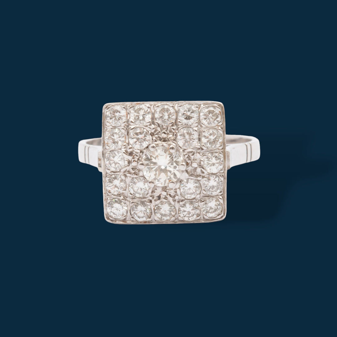 Bague Diamant Carre Bague Argent Carré Bague Or Gris Et Diamants