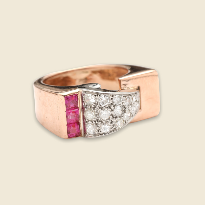 Bague vintage "Pink Lady"