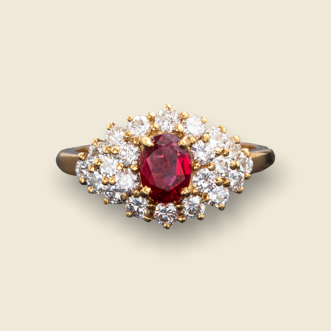 bague or jaune royale diamants rubis