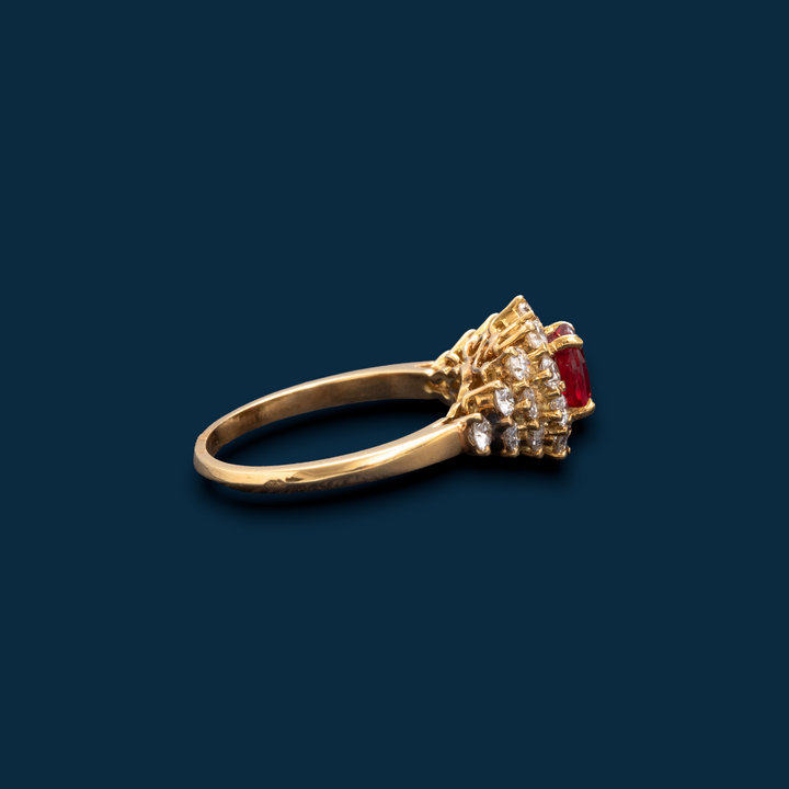 bague or jaune royale diamants rubis