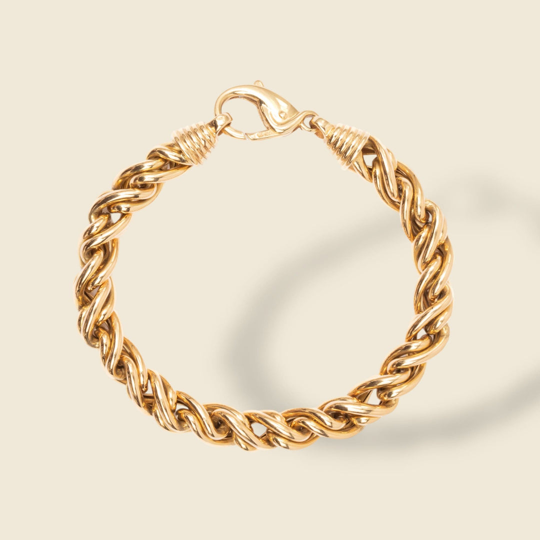 Bracelet OJ PERRIN en fils d'or jaune 18 carats entrelacés